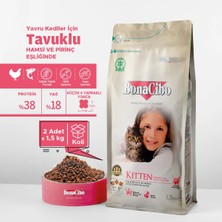 Bonacibo 1.5 kg x 2 Adet Yavru Kedi Maması Tavuk Lezzeti ile Sağlıklı Gelişim Destekler