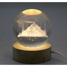 Ototechparca 3D Istanbul Temalı Kristal Cam Küre LED Lamba Model 2