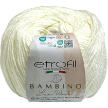 Etrofil Bambino Lux Wool El Örgü Ipi 50 gr 160 M %60 Merino Yünü %40 Akrilik Örgü İPI-70017