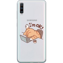 Moonset Samsung Galaxy A50 Uyumlu Baskılı Yumuşak Silikon Şeffaf Telefon Kılıfı
