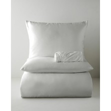 English Home Micell Lyocell Saten Çarşaflı Çift Kişilik Nevresim Takımı 200X220 cm Açık Gri