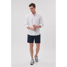 Allunique Lacivert Stretch Relaxed Fit Şort