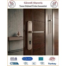 GrossAVM Parçalı Aynalı Dış Çelik Kapı Kolu - Nikel Saten - YALE