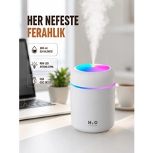 Mossem Abs Gövdeli 300ML USB Nemlendirici – Beyaz, Gri, Pembe Renk