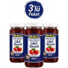 Burcu %100 Meyveden Üretilmiş Şeker Ilavesiz Çilek Reçeli 290 gr x 3 Adet