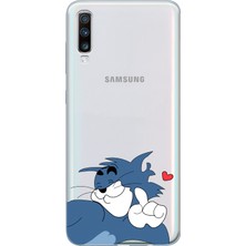 Moonset Samsung Galaxy A70 Uyumlu Baskılı Yumuşak Silikon Şeffaf Telefon Kılıfı