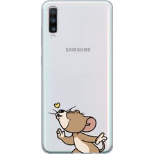 Moonset Samsung Galaxy A70 Uyumlu Baskılı Yumuşak Silikon Şeffaf Telefon Kılıfı