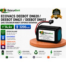 Bataryabank Ecovacs Deebot DN620 / Deebot DN621 / Deebot DN622 Uyumlu Robot Süpürge Bataryası 14.4V 3200MAH Li-Ion Şarj Edilebilir Pil