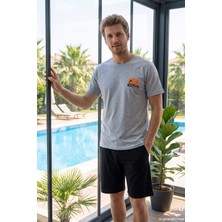Remsa Erkek Kısa Kol Şortlu Pijama Takımı 4358 Gri