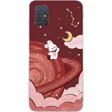 Moonset Samsung Galaxy A71 Uyumlu Baskılı Yumuşak Silikon Şeffaf Telefon Kılıfı