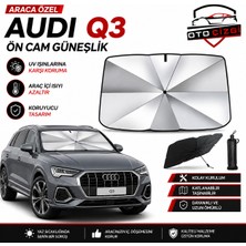 OtoÇizgi Audi Q3 Şemsiye Tip Ön Cam Güneşliği Katlanabilir Uv Korumalı Araç Cam Güneşlik