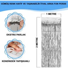Ototechparca Gümüş Metalize Saçaklı Fon Perde