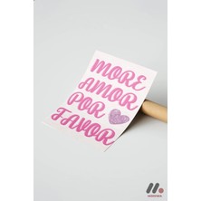 Modiwa Design More Amor Por Favor Pembe, Çerçevesiz Yüksek Kalite Duvar Afişi - Modern Ev Dekorasyonu