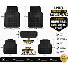 EP Garaj Otomotiv 5 Parça Üniversal Premium Kalite Siyah Kauçuk Oto Paspas Takımı