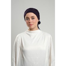 Hürrem Bone Mürdüm Pratik Hazır Geçmeli Tesettür Bone Sandy Kumaş Incili Pileli Nervürlü Güllü 1805_07