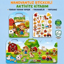 Apexma Nano Vantuzlu Bitmeyen Çiftlikte Yaşam Temalı 25 Parça Sticker Seti - Yıkanabilir Yırtılmaz Eğitici Tekrar Tekrar Yapışan Çıkartma Set