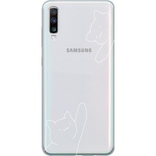 Moonset Samsung Galaxy A70 Uyumlu Baskılı Yumuşak Silikon Şeffaf Telefon Kılıfı