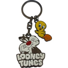 Palto Tasarım Sylvertes And Tweety Metal Lisanlı Anahtarlık