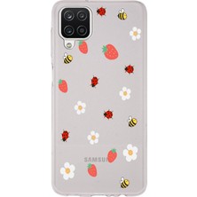 Moonset Samsung Galaxy A12 Uyumlu Baskılı Yumuşak Silikon Şeffaf Telefon Kılıfı