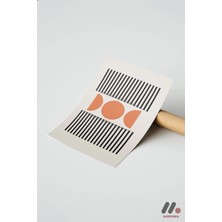Modiwa Design Bauhaus Çizgi ve Daire Deseni, Çerçevesiz Yüksek Kalite Duvar Afişi - Modern Ev Dekorasyonu