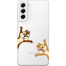 Moonset Samsung Galaxy S21 Fe Uyumlu Baskılı Yumuşak Silikon Şeffaf Telefon Kılıfı