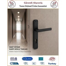 Trendhomm Lama Aynalı - Mat Siyah - Yale Dış Çelik Kapı Kolu