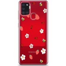 Moonset Samsung Galaxy A21S Uyumlu Baskılı Yumuşak Silikon Şeffaf Telefon Kılıfı