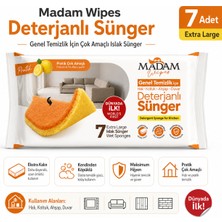 Madam Deterjanlı Sünger 7'li Paket - Genel & Mutfak Temizliği (Halı | Koltuk | Ahşap | Duvar)