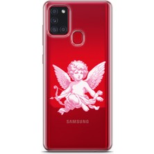 Moonset Samsung Galaxy A21S Uyumlu Baskılı Yumuşak Silikon Şeffaf Telefon Kılıfı