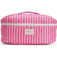 Bahels Pembe Çizgili Airwrap Uyumlu Içi Bölmeli Tüm Saç Şekillendirici Için Xl Boy Çanta Seyahat Çantası