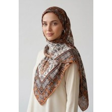 İpekçe Ipekçe Eşarp Ip Rayon 100*100 Desenli - Turuncu