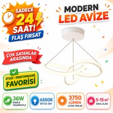 Nehir Hediyelik PRO Beyaz Ultra Power Beyaz Ledli Avize Sarkıt Tekli Avize