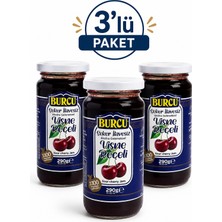Burcu %100 Meyveden Üretilmiş Şeker Ilavesiz Vişne Reçeli 290 gr x 3 Adet