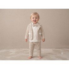 Mini Pakel 4'lü Nakışlı Erkek Takım 0-3 ay, 3-6 ay 6-9 ay 9-12 ay Erkek Bebek Takım mendilli ceket+gömlek + pantolon Yenidoğan Bebek Takım