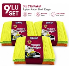 Climax Fileli Sihirli Bulaşık Süngeri 3'lü Paket - Çizmez Çift Taraflı Köpüklü Mutfak & Bulaşık Süngeri - 3*3 Adet