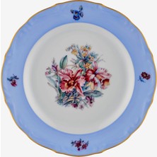 Chiara Alessi Flores Mavi Porselen Pasta Tabağı 19 cm