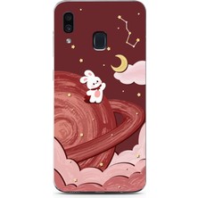 Moonset Samsung Galaxy A20/A30 Uyumlu Baskılı Yumuşak Silikon Şeffaf Telefon Kılıfı