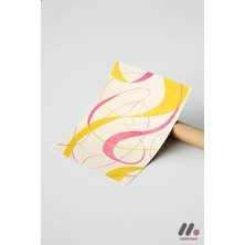 Modiwa Design Sarı Pembe Çizgi Soyut, Çerçevesiz Yüksek Kalite Duvar Afişi - Modern Ev Dekorasyonu
