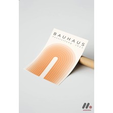 Modiwa Design Bauhaus Turuncu Kemer Afişi, Çerçevesiz Yüksek Kalite Duvar Afişi - Modern Ev Dekorasyonu