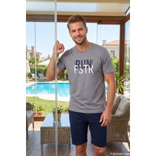 Remsa Erkek Kısa Kol Şortlu Pijama Takımı 4344 GRI01