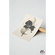 Modiwa Design Siyah Çiçek Soyut Yüksek Kalite Duvar Afişi - Modern Ev Dekorasyonu