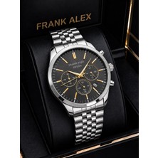 Frank Alex Kronometreli Kadran 2 Yıl Garantili Çelik Kordon 3 Atm Erkek Kol Saati FG.X7273.4