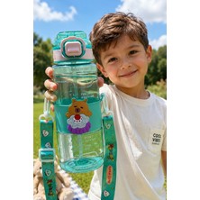 M&B Water Bottle Hello Kapibara Motifli Pipetli Çocuk Matarası - 800 ml Kilitli Kapaklı Askılı Suluk