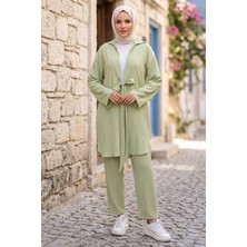 Hafsa Mina Bağlamalı Kimonolu Ikili Takım Mint HM2938