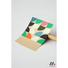 Modiwa Design Bauhaus Renkli Geometrik Blok, Çerçevesiz Yüksek Kalite Duvar Afişi - Modern Ev Dekorasyonu