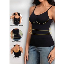 Mistirik Fastelo Örme Model Ayarlanabilir Askılı Yumuşak ve Esnek Body Siyah Renk