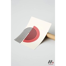 Modiwa Design Siyah Kemer Kırmızı Daire, Çerçevesiz Yüksek Kalite Duvar Afişi - Modern Ev Dekorasyonu