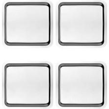 Kittiwake Home Life 4 Adet Gümüş Kare Paslanmaz Çelik Sunum Tepsisi 21X21 cm – Düz Çay Kahve Pasta Tatlı Servis Tepsisi Seti