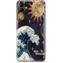 Moonset Samsung Galaxy A04 Uyumlu Baskılı Yumuşak Silikon Şeffaf Telefon Kılıfı