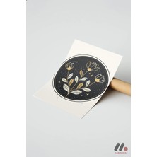 Modiwa Design Altın Çiçek Madalyon Mistik, Çerçevesiz Yüksek Kalite Duvar Afişi - Modern Ev Dekorasyonu